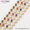 74993 Xuping fashion jewelry,18k gold color chaim multi color stone bracelet designs for girls in wholesale